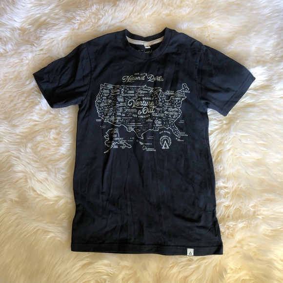 The Landmark Project national parks map graphic printed 100% cotton t-shirt - Picture 2 of 9